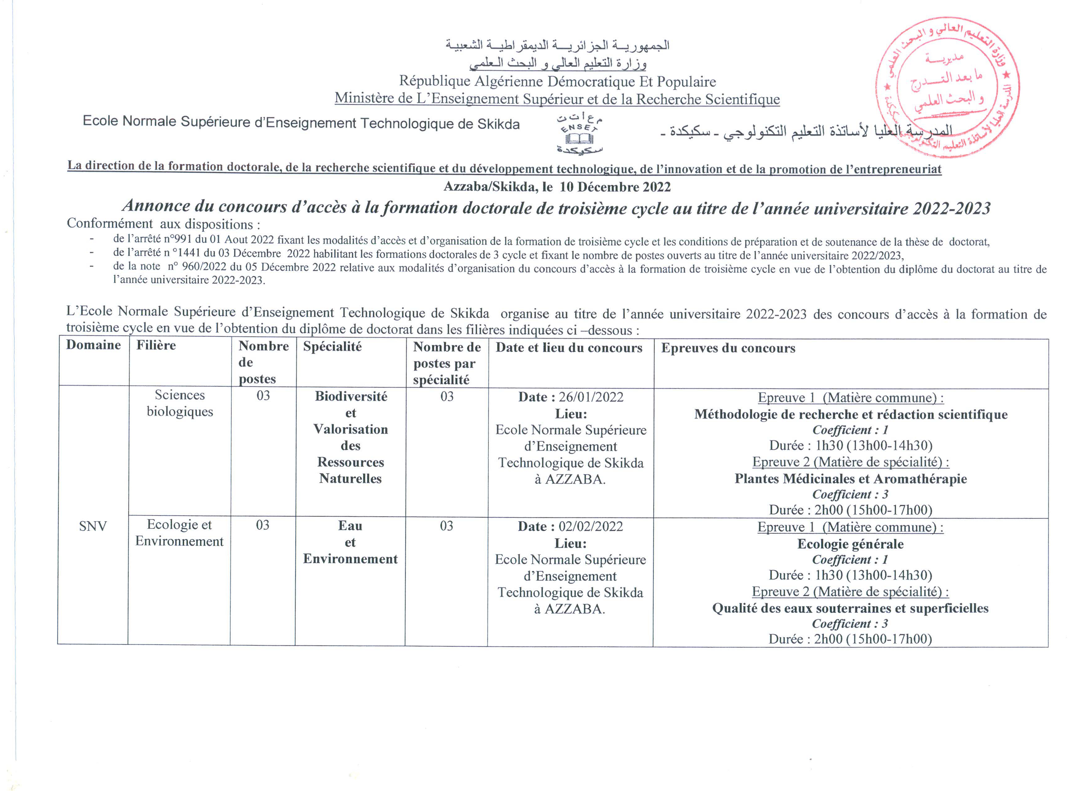 Doctorat date 2023